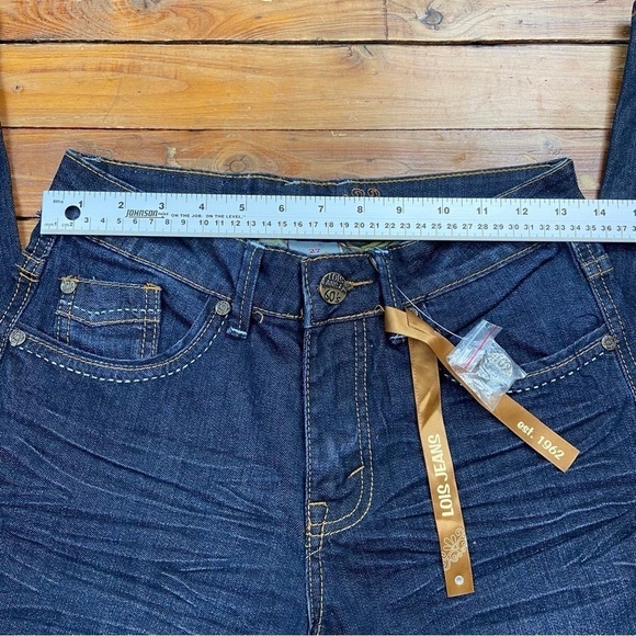 Loïs Julianne jeans boot cut straight dark blue 60’s style high rise waisted 27 - Picture 11 of 15